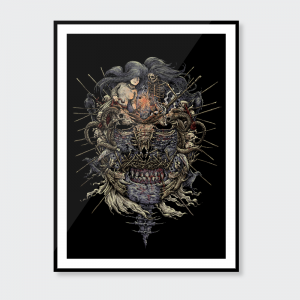 Look Deeper This design tells the story of a creature created from a ritual . You never know what is behind the face, unless you take a deeper look at those faces