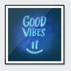 Good Vibes Good Vibes - Funny Smiley Statement / Happy Face (Blue Stars Edit)<br>
Are you funny & happy then our good mood / Positive Vibes clothes are perfect! Cool Smiley hipster slogan / Statement design in trendy blue. A must have gift for all Girls, hipsters, hippy's, reggae music lovers, Sunday Sloth Club and Chiller.

Spread good vibes with the blue universe space version of the Good Vibes typo design.